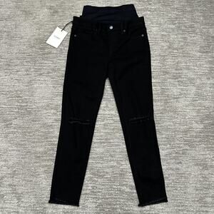 BLANQI Jeans Womens 6 Black Wash Postpartum Skinny High Rise Stretch Distressed